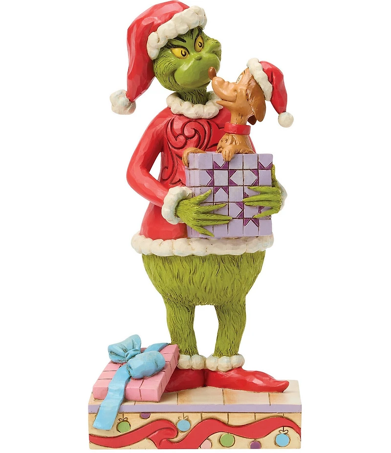 Jim Shore The Grinch Collection Grinch Holding Gift With Max Inside Figurine