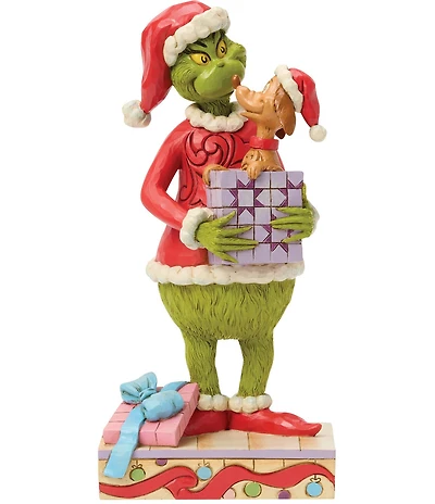 Jim Shore The Grinch Collection Grinch Holding Gift With Max Inside Figurine