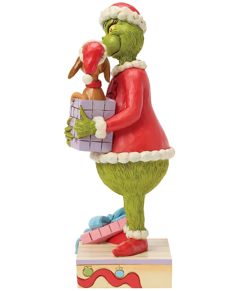 Jim Shore The Grinch Collection Grinch Holding Gift With Max Inside Figurine