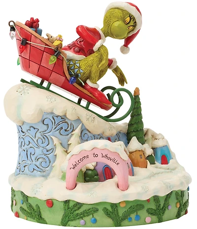 Jim Shore The Grinch Collection Grinch On Sled Scene Figurine