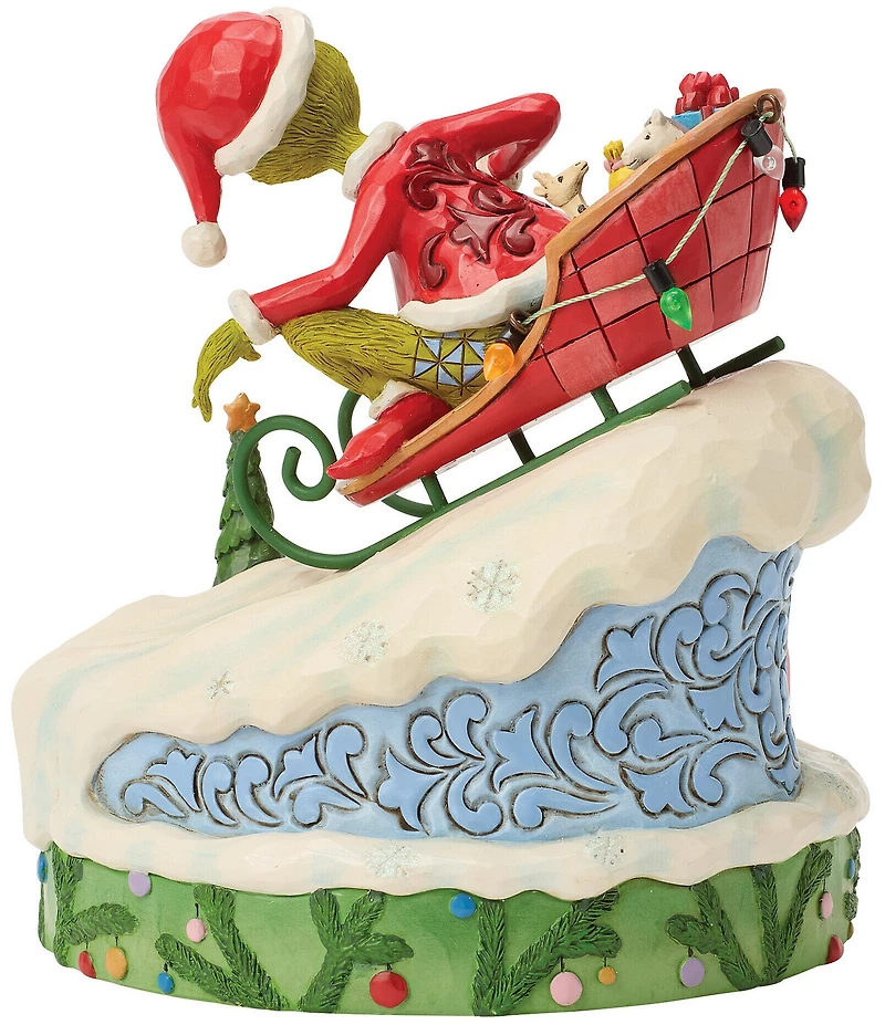 Jim Shore The Grinch Collection Grinch On Sled Scene Figurine
