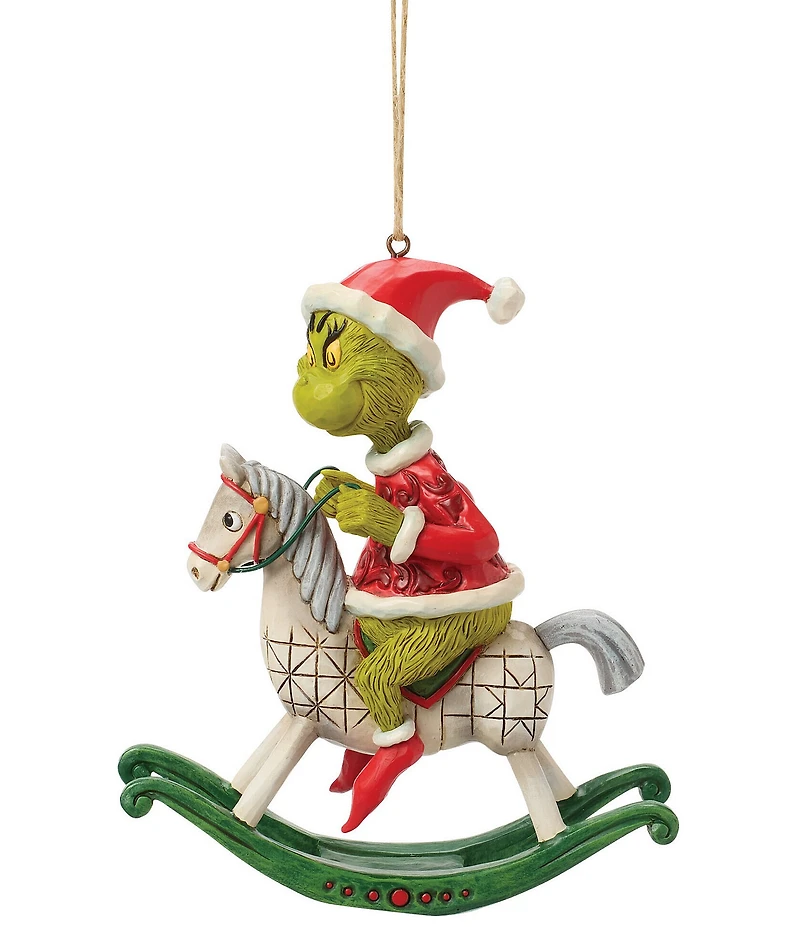 Jim Shore The Grinch Collection Grinch Sitting On Rocking Horse Hanging Ornament