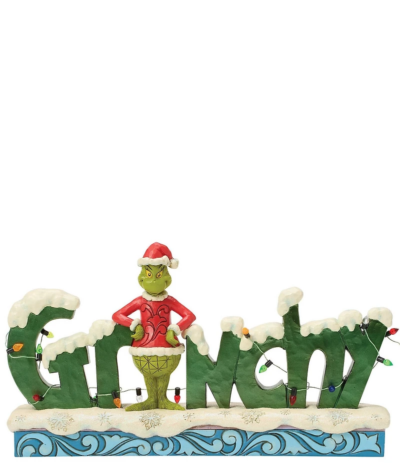 Jim Shore The Grinch Collection Grinch Word Sign Figurine