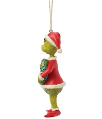 Jim Shore The Grinch Dated 2026 Holding Wreath Hanging Ornament