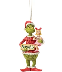 Jim Shore The Grinch: Grinch With Cindy Lou Holding Signs Hanging Ornament
