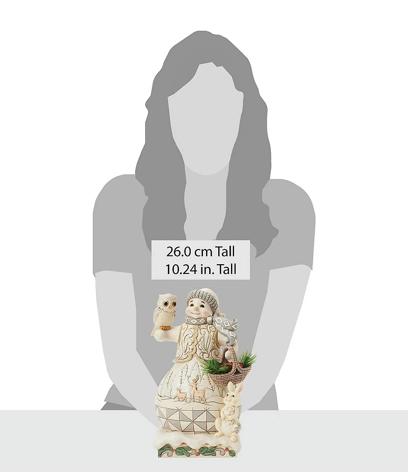 Jim Shore White Woodland Collection Winter's Gentle Gatherings Snowman Figurine