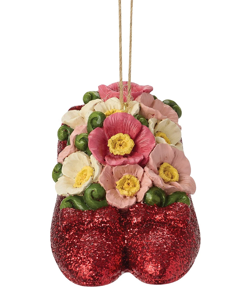 Jim Shore Wizard of Oz Ruby Slippers with Poppies Hanging Ornament