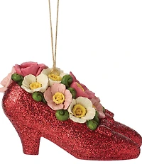 Jim Shore Wizard of Oz Ruby Slippers with Poppies Hanging Ornament