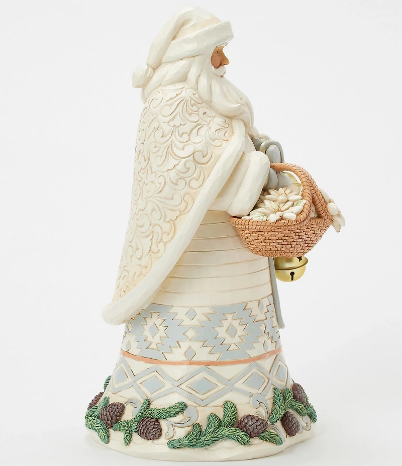 Jim Shore Woodland Santa Basket and Bells Figurine