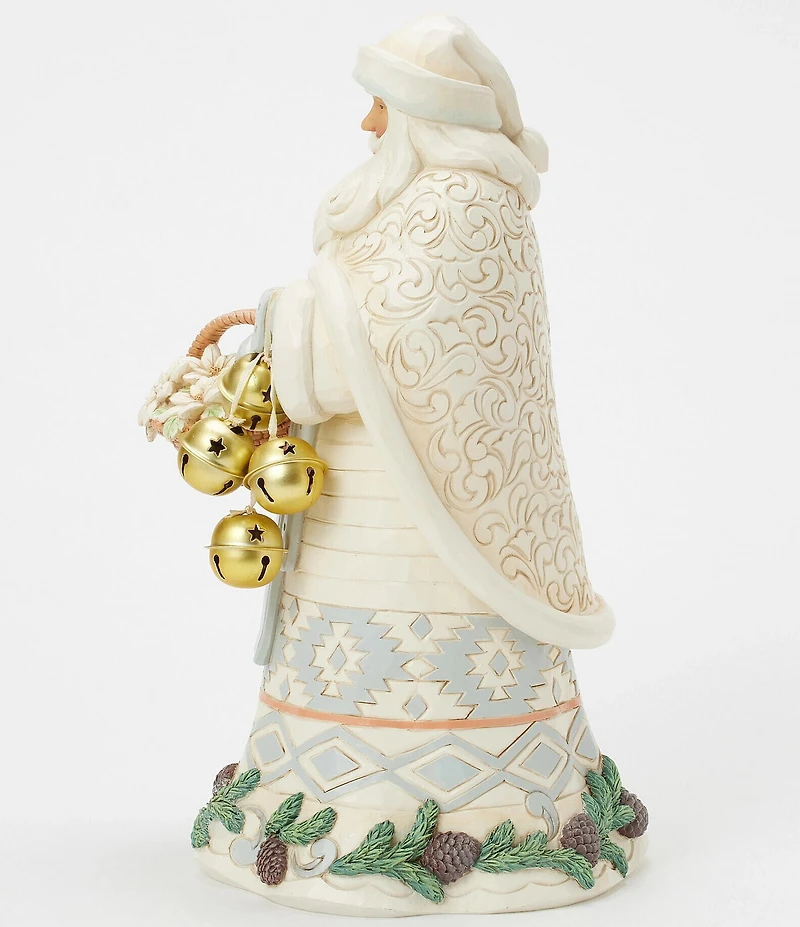 Jim Shore Woodland Santa Basket and Bells Figurine