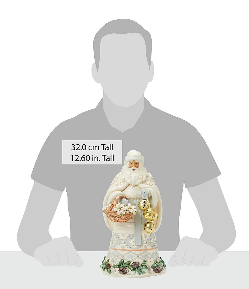 Jim Shore Woodland Santa Basket and Bells Figurine