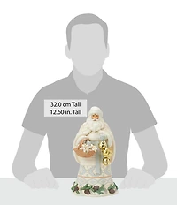 Jim Shore Woodland Santa Basket and Bells Figurine