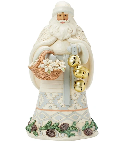 Jim Shore Woodland Santa Basket and Bells Figurine