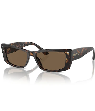 Jimmy Choo JC5002BU 55mm Tortoise Rectangle Sunglasses