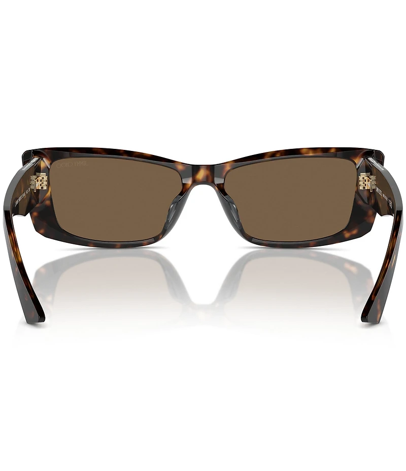 Jimmy Choo JC5002BU 55mm Tortoise Rectangle Sunglasses