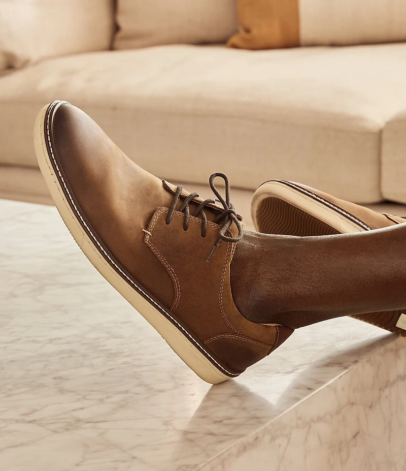 Johnston & Murphy Men's McGuffey Tumbled Leather Plain Toe Lace Up Oxfords