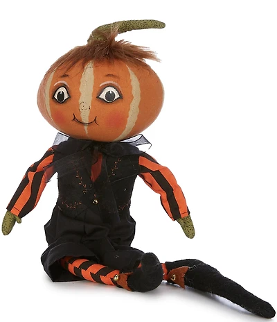Joe Spencer's Gathered Traditions Festive Fall Kevin Pumpkin Head Figurine