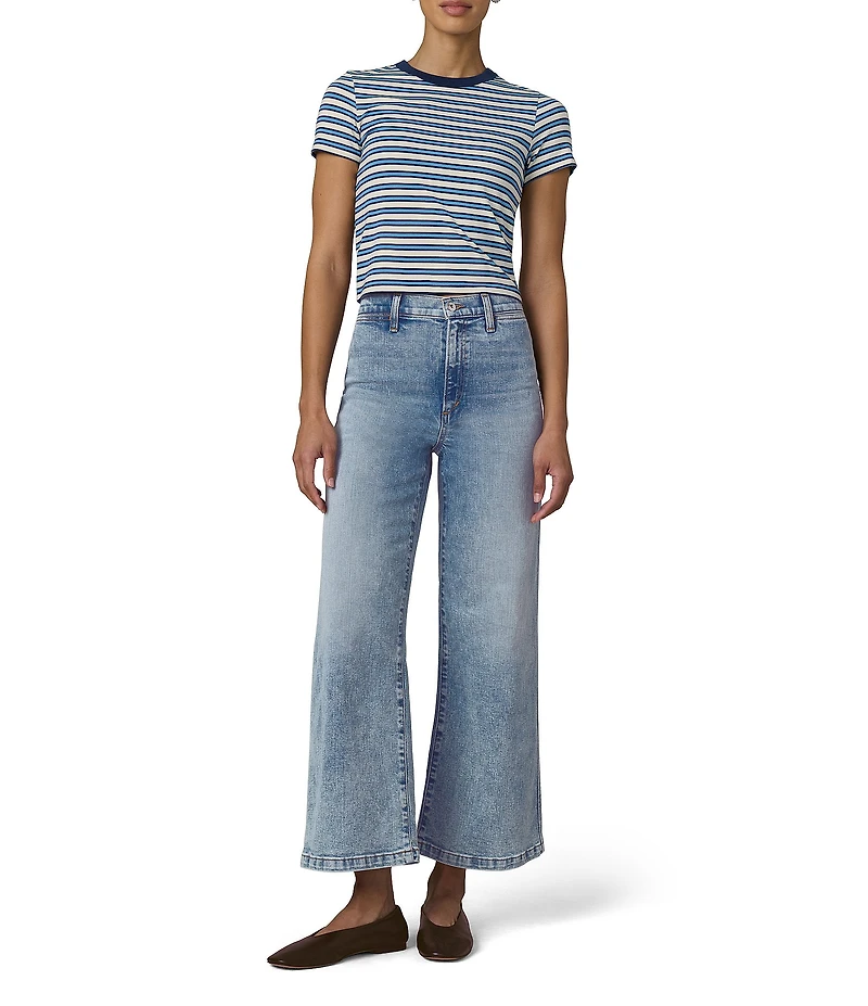 Joe's Jeans Mia Ankle Length High Rise Wide Leg Welt Pocket Denim Jeans