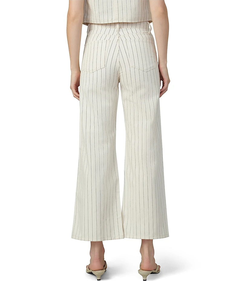 Joe's Jeans Mia Stripe Print High Rise Wide Leg Ankle Length Jeans