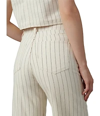 Joe's Jeans Mia Stripe Print High Rise Wide Leg Ankle Length Jeans