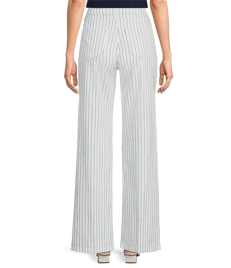 Joe's Jeans Mia Striped High Rise Wide Leg Ankle Length Denim Jean