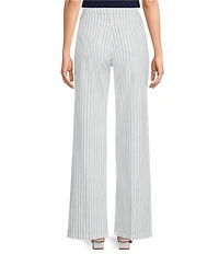 Joe's Jeans Mia Striped High Rise Wide Leg Ankle Length Denim Jean