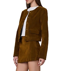 Joe's Jeans The Lady Like Crew Neck Long Sleeve Flocked Coordinating Jacket
