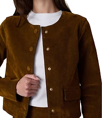 Joe's Jeans The Lady Like Crew Neck Long Sleeve Flocked Coordinating Jacket