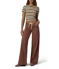 Joe's Jeans The Lou Lou Low Rise Drawstring Waist Wide Leg Denim Jeans
