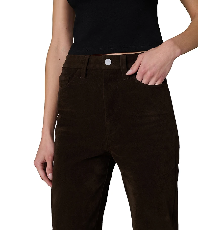 Joe's Jeans The Margot High Rise Slim Straight Leg Faux Suede Pants