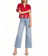 Joe's Jeans The Mia Ankle Side Seams High Rise Wide Leg Denim Jeans