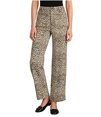 John Mark Cheetah Print Straight Leg 5 Pocket Styling Pants