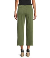 John Mark Colored Denim Wide Leg 5-Pocket Frayed Hem Pants
