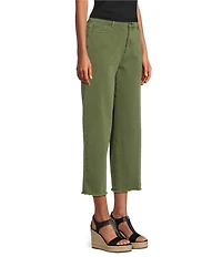 John Mark Colored Denim Wide Leg 5-Pocket Frayed Hem Pants