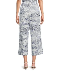 John Mark Coordinating Woven Toile Print Wide Leg Pants