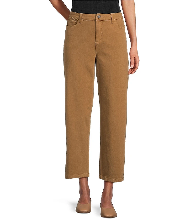 John Mark Cotton-Blend Straight Leg Pants
