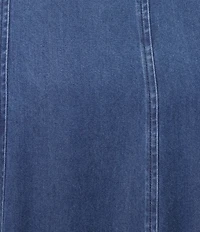 John Mark Denim Bias Cut Midi Skirt