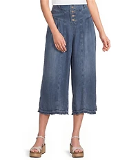 John Mark Denim Drop Waist Wide Leg Crop Pants