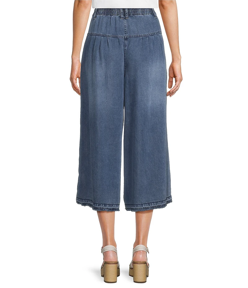 John Mark Denim Drop Waist Wide Leg Crop Pants
