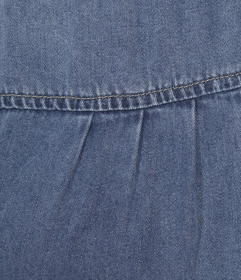 John Mark Denim Drop Waist Wide Leg Crop Pants