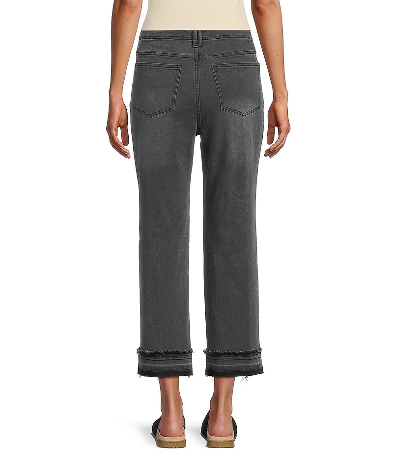 John Mark Denim Hollywood Waist Wide Leg Crop Length Jeans
