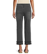 John Mark Denim Hollywood Waist Wide Leg Crop Length Jeans
