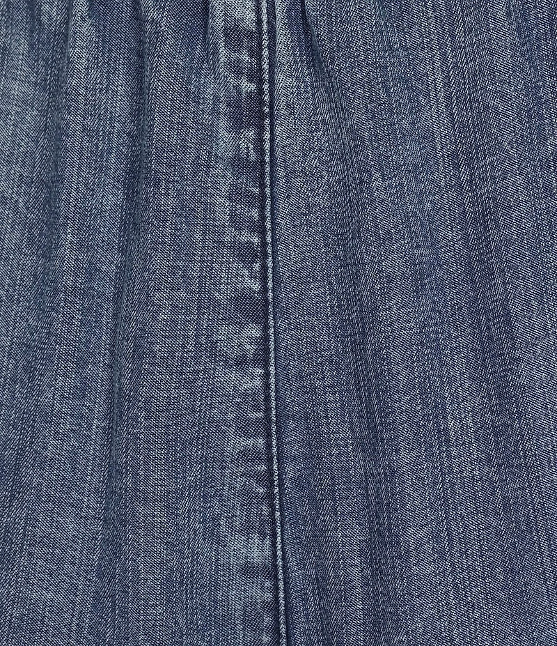 John Mark Denim Ruffle Petal Fringe Tie Front Wide Leg Pants