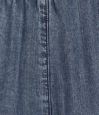 John Mark Denim Ruffle Petal Fringe Tie Front Wide Leg Pants