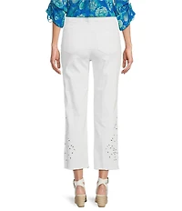 John Mark Embroidered Eyelet 5-Pocket Skinny Leg Ankle Pants
