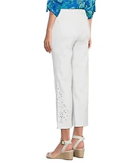 John Mark Embroidered Eyelet 5-Pocket Skinny Leg Ankle Pants