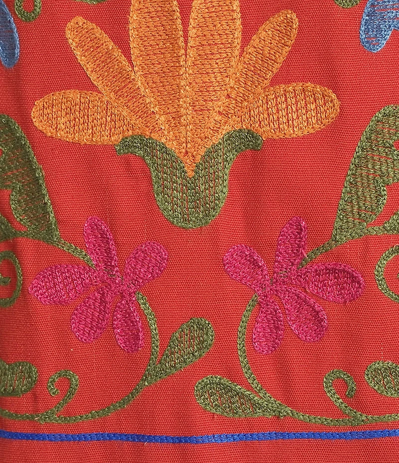 John Mark Floral Embroidered Long Sleeve Open-Front Jacket