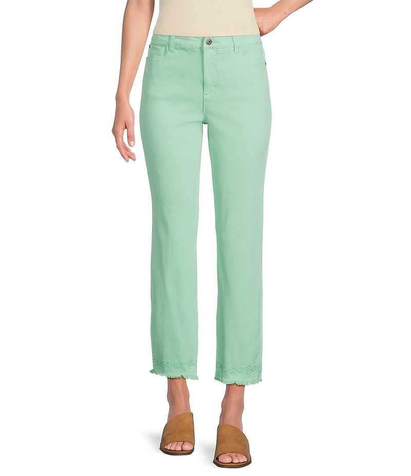 John Mark Frayed Straight Leg Cropped Pants