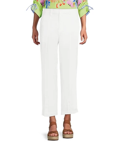 John Mark Front Button Detail Wide Leg Ankle Pants