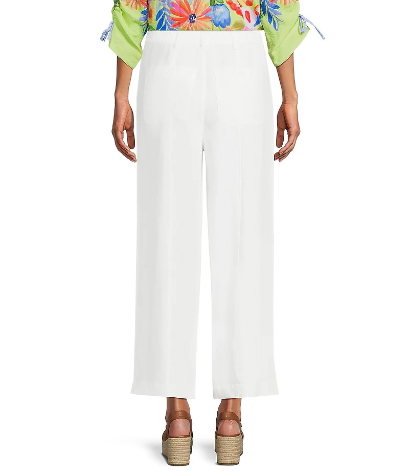 John Mark Front Button Detail Wide Leg Ankle Pants